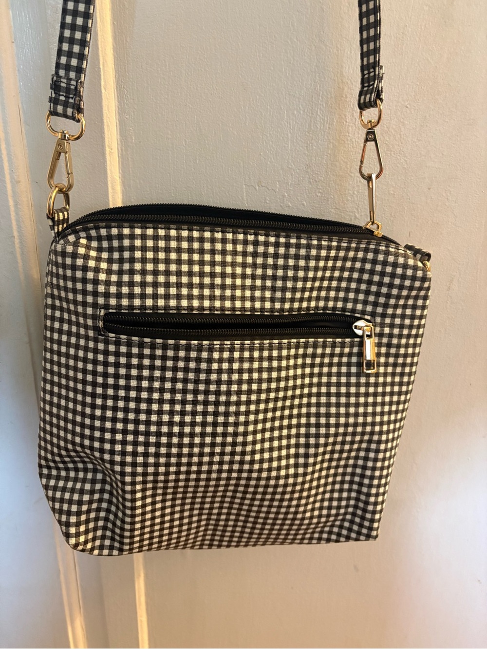Cato Black and White Gingham Crossbody Bag